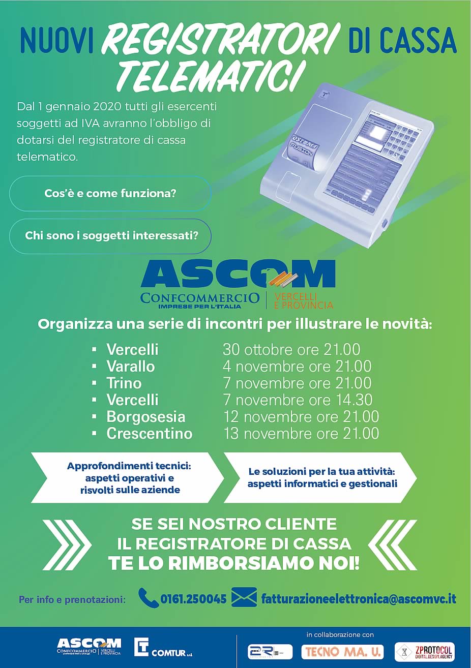 Locandina registratori di cassa telematici Asc